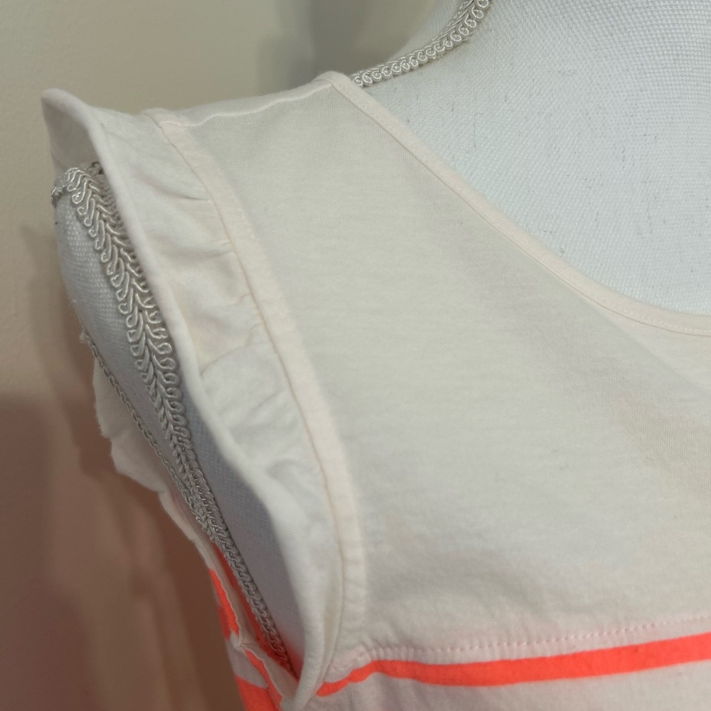 Lilly Pulitzer Coral and White Striped Tank Top - Picture 4 of 8
